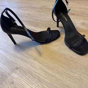 Saint Laurent Black Strappy Heels